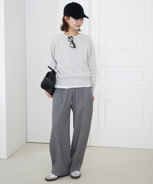 SLOBE IENA（スローブイエナ）の「裏毛コンパクトラグランスウェット（スウェット・レディース・グレー/ピンク/ネイビー・FREE）」の5枚目の写真