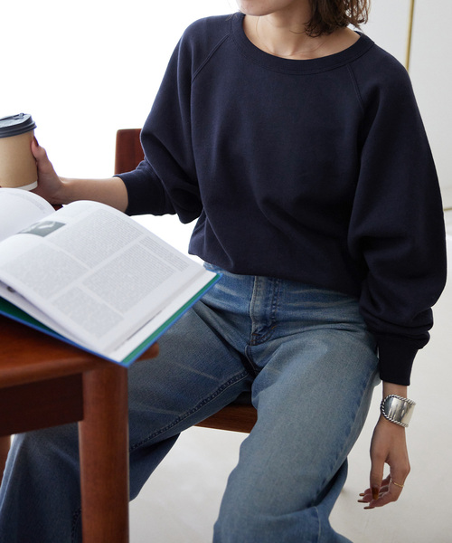 SLOBE IENA（スローブイエナ）の「裏毛コンパクトラグランスウェット（スウェット・レディース・グレー/ピンク/ネイビー・FREE）」の22枚目の写真