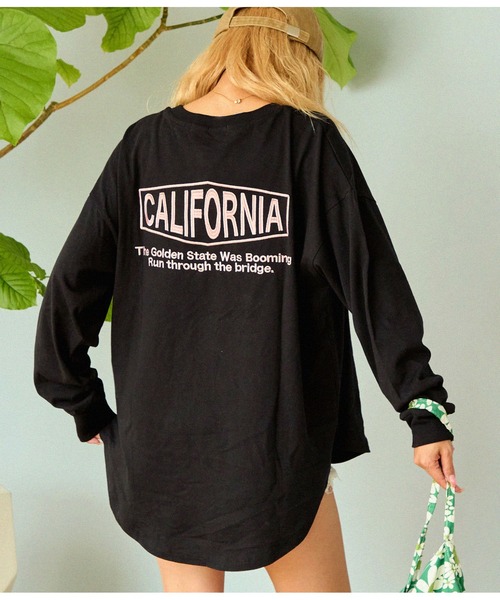 anap mimpi(アナップミンピ)の「CALIFORNIA ロゴラウンドヘム 長袖 ビッグ ロンT(Tシャツ/カットソー・レディース・ブラック/オフホワイト/ブラウン・FREE)」の12枚目の写真