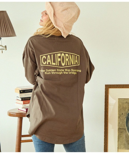 anap mimpi(アナップミンピ)の「CALIFORNIA ロゴラウンドヘム 長袖 ビッグ ロンT(Tシャツ/カットソー・レディース・ブラック/オフホワイト/ブラウン・FREE)」の22枚目の写真