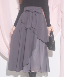 【ZOZO限定】共リボン付きラッフルスカート
