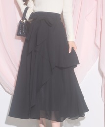 【ZOZO限定】共リボン付きラッフルスカート