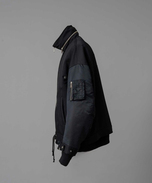 MAISON SPECIAL（メゾンスペシャル）の「《UNISEX》Prime-Over Docking Stand Collar Blouson/プライムオーバードッキングスタンドカラーブルゾン【MAISON SPECIAL/メゾンスペシャル】（ミリタリージャケット・メンズ・カーキ/ブラック・2/1）」の10枚目の写真