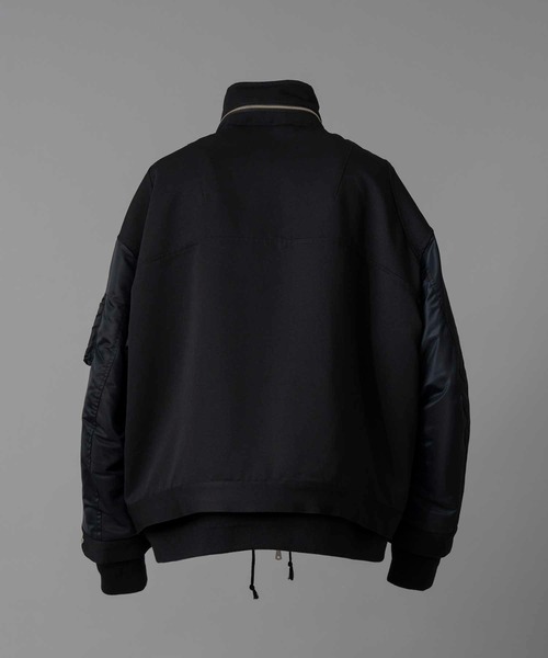 MAISON SPECIAL（メゾンスペシャル）の「《UNISEX》Prime-Over Docking Stand Collar Blouson/プライムオーバードッキングスタンドカラーブルゾン【MAISON SPECIAL/メゾンスペシャル】（ミリタリージャケット・メンズ・カーキ/ブラック・2/1）」の11枚目の写真