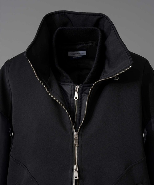 MAISON SPECIAL（メゾンスペシャル）の「《UNISEX》Prime-Over Docking Stand Collar Blouson/プライムオーバードッキングスタンドカラーブルゾン【MAISON SPECIAL/メゾンスペシャル】（ミリタリージャケット・メンズ・カーキ/ブラック・2/1）」の12枚目の写真