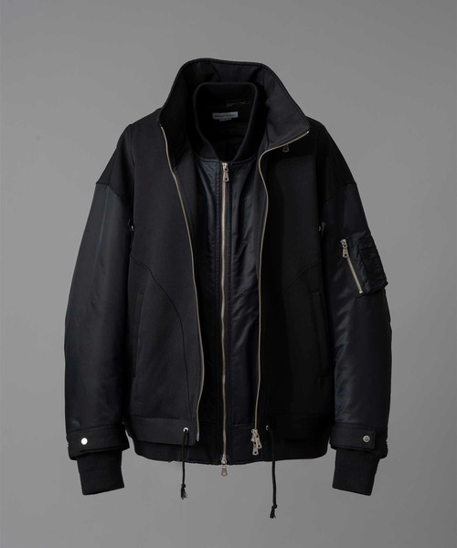 MAISON SPECIAL（メゾンスペシャル）の「《UNISEX》Prime-Over Docking Stand Collar Blouson/プライムオーバードッキングスタンドカラーブルゾン【MAISON SPECIAL/メゾンスペシャル】（ミリタリージャケット・メンズ・カーキ/ブラック・2/1）」の20枚目の写真