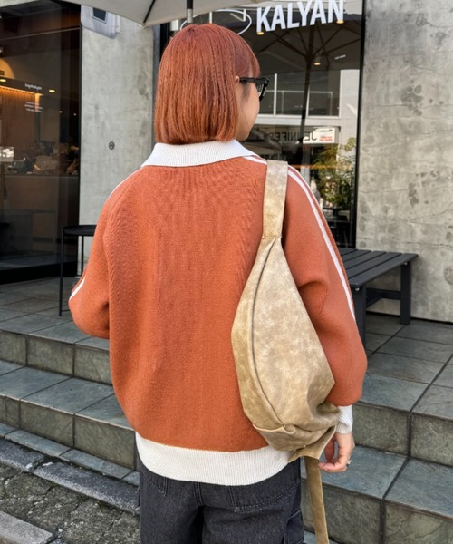 CIAOPANIC TYPY(チャオパニックティピー)の「【UNISEX】衿付きラインジップニット/WEB限定(ニット/セーター・メンズ・グレー/ベージュ/オレンジ・MEDIUM/LARGE)」の17枚目の写真