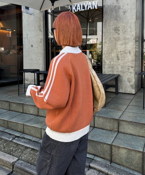 CIAOPANIC TYPY(チャオパニックティピー)の「【UNISEX】衿付きラインジップニット/WEB限定(ニット/セーター・メンズ・グレー/ベージュ/オレンジ・MEDIUM/LARGE)」の16枚目の写真