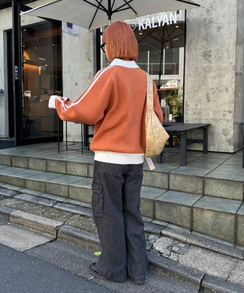 CIAOPANIC TYPY(チャオパニックティピー)の「【UNISEX】衿付きラインジップニット/WEB限定(ニット/セーター・メンズ・グレー/ベージュ/オレンジ・MEDIUM/LARGE)」の19枚目の写真