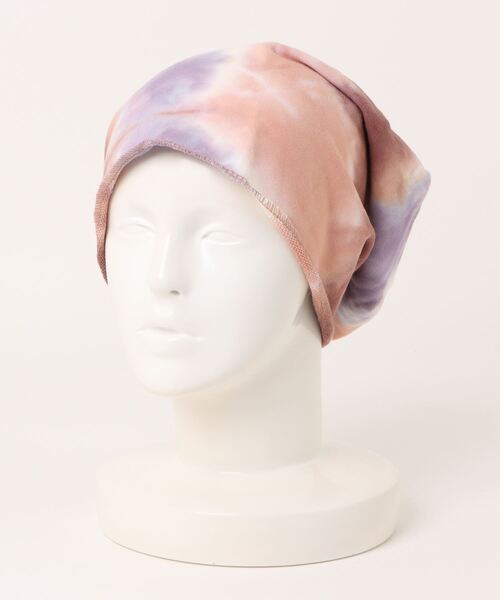 BARELY BLUE（ベアリーブルー）の「【 BARELY BLUE / ベアリーブルー 】 タイダイ ルーズシルエット ビーニー（ニットキャップ/ビーニー・レディース・ピンク/ブルー/ブラック/マルチ・FREE）」の3枚目の写真