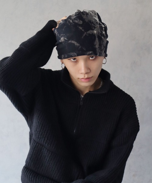 BARELY BLUE（ベアリーブルー）の「【 BARELY BLUE / ベアリーブルー 】 タイダイ ルーズシルエット ビーニー（ニットキャップ/ビーニー・レディース・ピンク/ブルー/ブラック/マルチ・FREE）」の11枚目の写真