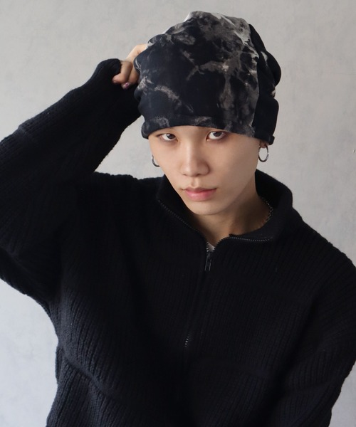 BARELY BLUE（ベアリーブルー）の「【 BARELY BLUE / ベアリーブルー 】 タイダイ ルーズシルエット ビーニー（ニットキャップ/ビーニー・レディース・ピンク/ブルー/ブラック/マルチ・FREE）」の10枚目の写真