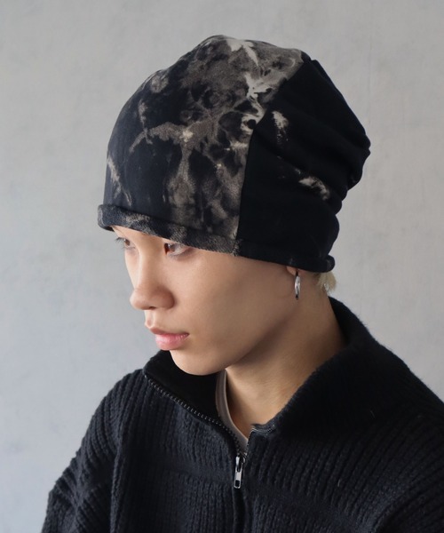 BARELY BLUE（ベアリーブルー）の「【 BARELY BLUE / ベアリーブルー 】 タイダイ ルーズシルエット ビーニー（ニットキャップ/ビーニー・レディース・ピンク/ブルー/ブラック/マルチ・FREE）」の9枚目の写真
