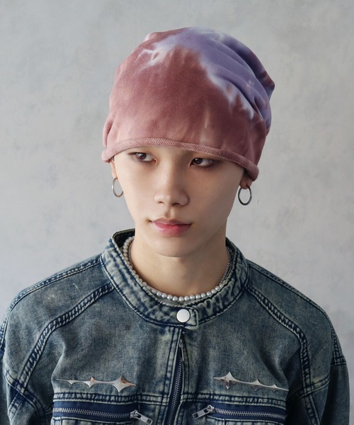 BARELY BLUE（ベアリーブルー）の「【 BARELY BLUE / ベアリーブルー 】 タイダイ ルーズシルエット ビーニー（ニットキャップ/ビーニー・レディース・ピンク/ブルー/ブラック/マルチ・FREE）」の18枚目の写真