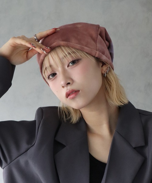 BARELY BLUE（ベアリーブルー）の「【 BARELY BLUE / ベアリーブルー 】 タイダイ ルーズシルエット ビーニー（ニットキャップ/ビーニー・レディース・ピンク/ブルー/ブラック/マルチ・FREE）」の14枚目の写真