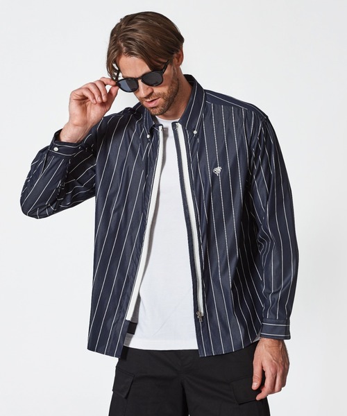 ACANTHUS(アカンサス)の「ACANTHUS:Remake Zip Up Shirt(シャツ/ブラウス・メンズ・ホワイト/ネイビー/サックスブルー/ブルー・S/M/L/XL)」の3枚目の写真
