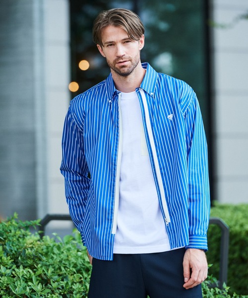 ACANTHUS(アカンサス)の「ACANTHUS:Remake Zip Up Shirt(シャツ/ブラウス・メンズ・ホワイト/ネイビー/サックスブルー/ブルー・S/M/L/XL)」の2枚目の写真