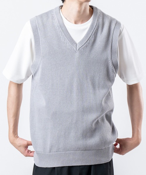 TETE（テット）の「【TETE SELECTION】［オンオフどちらのスタイルでも使える］スタンダードサイジングベーシックデザインコットンVネックニットセーターベスト（ニット/セーター・メンズ・ネイビー/ベージュ/グレー/ブラック・MEDIUM/LARGE/X-LARGE）」の21枚目の写真