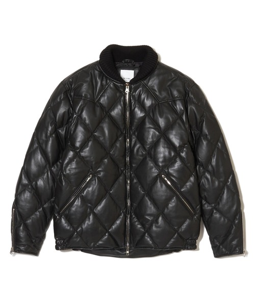 CRIMIE(クライミー)の「DIAMOND QUILT LAMB LEATHER DOWN JACKET / ダイヤ柄キルトラムレザー ダウンジャケット(ダウンジャケット/コート・メンズ・ブラック/ネイビー・XXL/XL/L/M/S)」の14枚目の写真