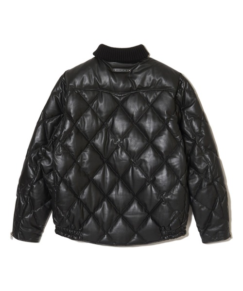 CRIMIE(クライミー)の「DIAMOND QUILT LAMB LEATHER DOWN JACKET / ダイヤ柄キルトラムレザー ダウンジャケット(ダウンジャケット/コート・メンズ・ブラック/ネイビー・XXL/XL/L/M/S)」の15枚目の写真