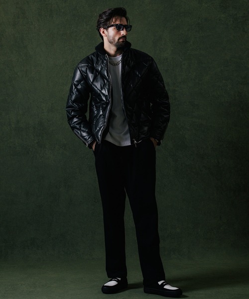 CRIMIE(クライミー)の「DIAMOND QUILT LAMB LEATHER DOWN JACKET / ダイヤ柄キルトラムレザー ダウンジャケット(ダウンジャケット/コート・メンズ・ブラック/ネイビー・XXL/XL/L/M/S)」の18枚目の写真