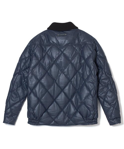 CRIMIE(クライミー)の「DIAMOND QUILT LAMB LEATHER DOWN JACKET / ダイヤ柄キルトラムレザー ダウンジャケット(ダウンジャケット/コート・メンズ・ブラック/ネイビー・XXL/XL/L/M/S)」の11枚目の写真