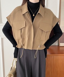 ECLIN（エクラン）の「ドロストフレンチスリーブショートベスト（ベスト）」