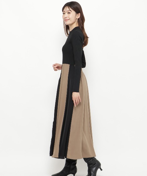 AND COUTURE(アンドクチュール)の「配色ドッキングワンピース(ワンピース・レディース・ネイビー/ブラック・FREE)」の8枚目の写真