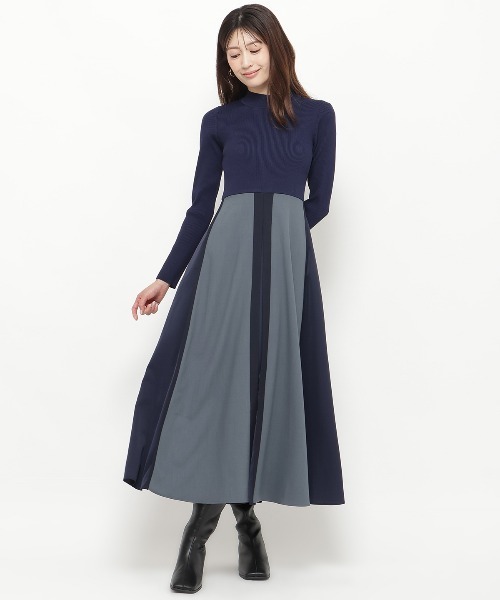 AND COUTURE(アンドクチュール)の「配色ドッキングワンピース(ワンピース・レディース・ネイビー/ブラック・FREE)」の14枚目の写真