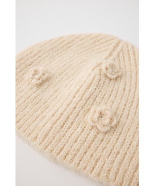 MOUSSY(マウジー)の「FLOWER MOTIF ビーニー(ニットキャップ/ビーニー・レディース・チャコールグレー/アイボリー・FREE)」の12枚目の写真