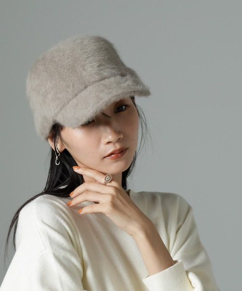 NANO universe（ナノユニバース）の「ファーキャップ（キャップ・レディース・ブラック/ベージュ・FREE）」の2枚目の写真