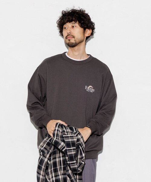 Foxfire（フォックスファイヤー）の「Foxfire/フォックスファイヤー 別注 Foxfire プリントクルーネック スウェット/カタログトラウト/バックプリント/リラックスフィット（スウェット・メンズ・ライトグレー/チャコールグレー/ネイビー・LARGE/MEDIUM）」の7枚目の写真