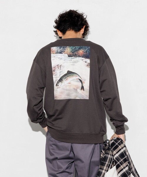 Foxfire（フォックスファイヤー）の「Foxfire/フォックスファイヤー 別注 Foxfire プリントクルーネック スウェット/カタログトラウト/バックプリント/リラックスフィット（スウェット・メンズ・ライトグレー/チャコールグレー/ネイビー・LARGE/MEDIUM）」の10枚目の写真