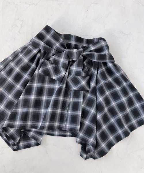 AS KNOW AS plus（アズノゥアズプラス）の「◇巻きシャツ風デザインミニスカート（スカート・レディース・ブラック系/レッド系・FREE）」の18枚目の写真