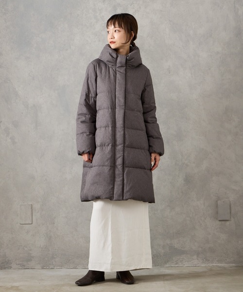 AIMER（エメ）の「カチオンツイルスタンドカラーダウンロングコート