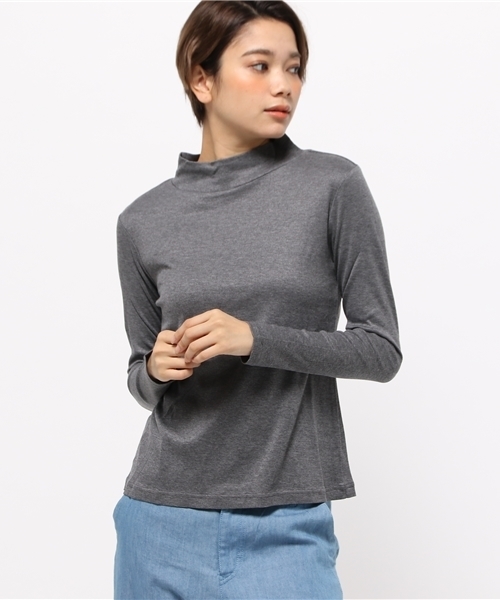 OUTLET(アウトレット)の「【Sheta】リブHNカットソー(Tシャツ/カットソー・レディース・グレー/ブラック・FREE)」の2枚目の写真
