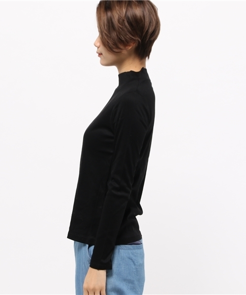 OUTLET(アウトレット)の「【Sheta】リブHNカットソー(Tシャツ/カットソー・レディース・グレー/ブラック・FREE)」の4枚目の写真