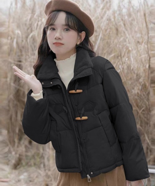 セール】トグルボタン ショート丈 スタンドカラー エコダウン