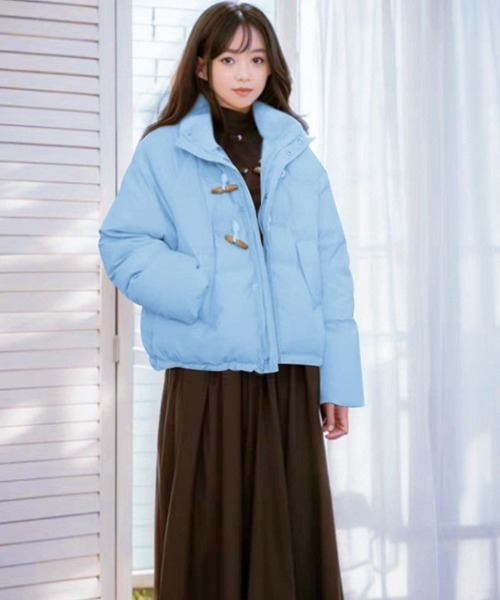 セール】トグルボタン ショート丈 スタンドカラー エコダウン