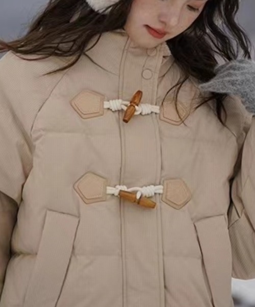 セール】トグルボタン ショート丈 スタンドカラー エコダウン