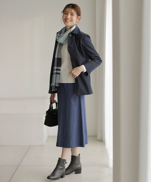 J.PRESS Ladies(J.プレス レディス)の「【洗える】セルロースシャンブレー フレアー スカート(スカート・レディース・ネイビー系/ブルー系・XXS/XS/S)」の3枚目の写真