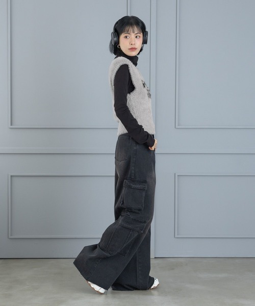 3.3 Field Trip (3.3フィールドトリップ)の「3.3 Field Trip/フェザーミニベスト(ベスト・レディース・グレー/ブラック・FREE)」の5枚目の写真