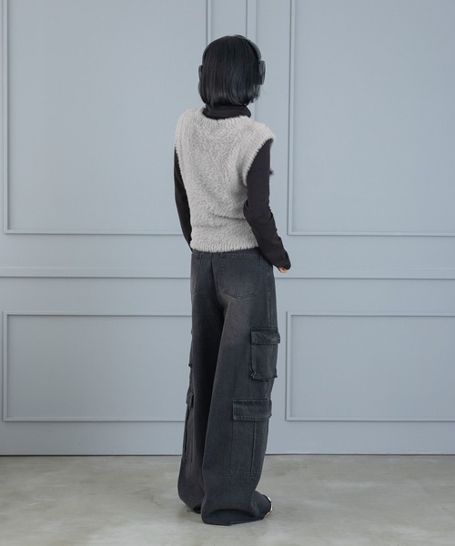 3.3 Field Trip (3.3フィールドトリップ)の「3.3 Field Trip/フェザーミニベスト(ベスト・レディース・グレー/ブラック・FREE)」の6枚目の写真