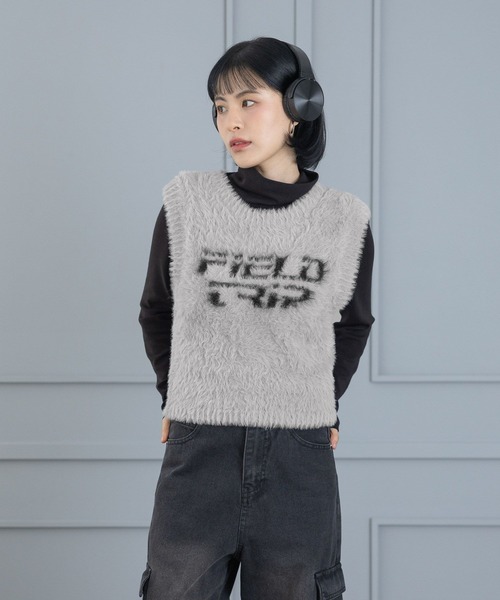 3.3 Field Trip (3.3フィールドトリップ)の「3.3 Field Trip/フェザーミニベスト(ベスト・レディース・グレー/ブラック・FREE)」の7枚目の写真