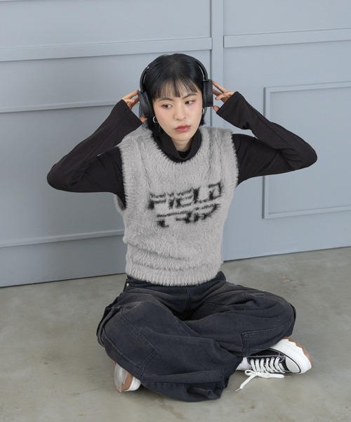 3.3 Field Trip (3.3フィールドトリップ)の「3.3 Field Trip/フェザーミニベスト(ベスト・レディース・グレー/ブラック・FREE)」の8枚目の写真