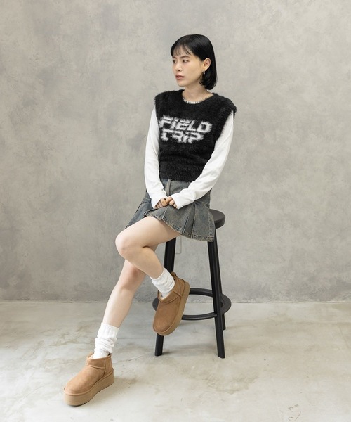 3.3 Field Trip (3.3フィールドトリップ)の「3.3 Field Trip/フェザーミニベスト(ベスト・レディース・グレー/ブラック・FREE)」の10枚目の写真