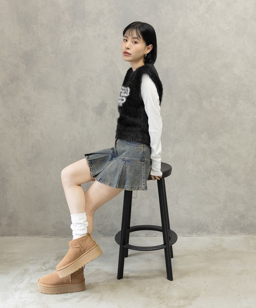 3.3 Field Trip (3.3フィールドトリップ)の「3.3 Field Trip/フェザーミニベスト(ベスト・レディース・グレー/ブラック・FREE)」の11枚目の写真