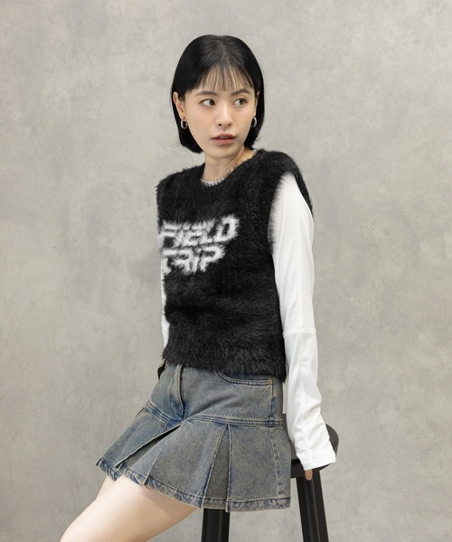 3.3 Field Trip (3.3フィールドトリップ)の「3.3 Field Trip/フェザーミニベスト(ベスト・レディース・グレー/ブラック・FREE)」の14枚目の写真