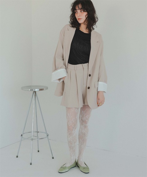 titivate(ティティベイト)の「ツータックショートパンツ(その他パンツ・レディース・ブラック/ライトカーキ/ライトベージュ・L/M/S)」の17枚目の写真