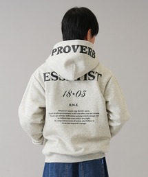 GLAZOS（グラソス）の「【大人向けサイズあり】【毛玉になりにくいしっかり暖か素材】裏起毛・フードプリントジップパーカー（パーカー）」